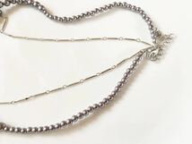 上品 レディース ネックレス 2連 パールビーズ グレー ショート フォーマル アクセサリー pendant necklace formal accessory G_画像8