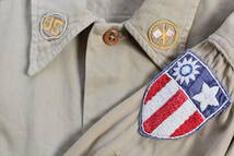 　WW2　米軍　カーキシャツ　CBI　パッチ付き　実物中古　チノシャツ　アメリカ軍_画像4