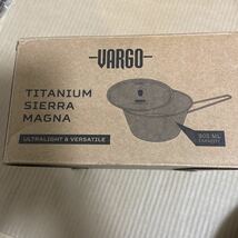 VARGO チタニウム シェラカップ　マグナ　900ml 新品　蓋付き_画像8