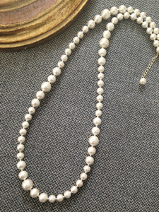 ! cotton pearl gradation long necklace 8mm~12mm