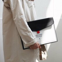 A4サイズ ファイルケース 約32×23cm 大容量 2層式 封筒型 面ファスナー式 軽量 書類ホルダー クリアポケット付 LP-EBEST3223_画像6