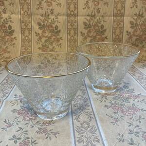  new goods *La Rocherela*roshe-ru France made gold paint VVV Mini bowl pair flower 