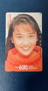 ★西田ひかる②　「ＧＯＲＯ」（オレンジのセーター）抽プレ　テレカ　テレホンカード