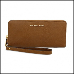 ◆新品◆ Michael Kors ストラップ付 ラウンドファスナー 長財布 32S5GTVE9L LUGGAGE