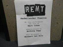 The Creation Of　RENT　ミュージカル　海外パンフレット　Nederlander Theatre/ネダーランダー劇場版_画像2