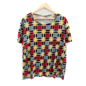 リーバイス Levi's Tシャツ カットソー 半袖 ラウンドネック チェック柄 マルチカラー 3 赤 黄 水色 /SY26 メンズ