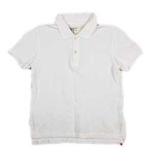 マスターマインド mastermind JAPAN ポロシャツ カットソー 半袖 鹿の子 スカル ロゴ 刺繍 XS 白 ホワイト MO-TS54-017/5 メンズ
