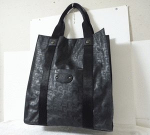 * beautiful goods * Pierre * Cardin PIERRE CARDIN PVC leather black black P pattern tote bag handbag lady's 