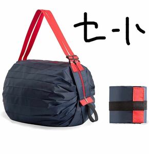 人気ネイビーシュパット　エコバッグ　軽量　　ユニセックス　使いやすい　折り畳み買い物袋　新品　コンパクトバッグ 