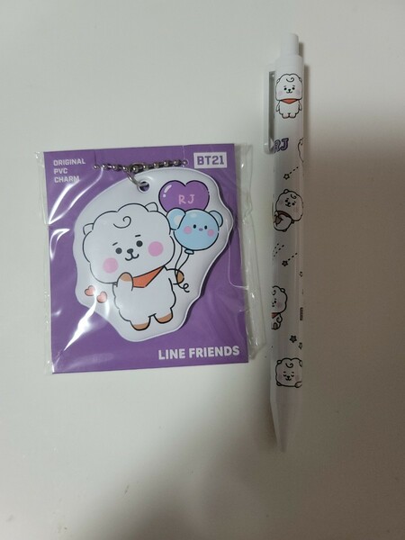 BT21 RJ マスコットチャーム ボールペン ButterカードJIN