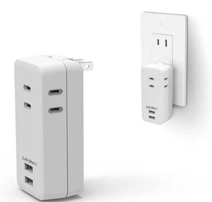 電源タップ 3AC+2USBポートコンセント 直挿し 5個口
