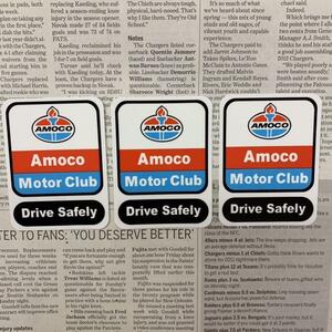 AMOCO Drive Safety アモコ　ステッカー 3枚セット　デカール　シール　ビニール　アメリカン雑貨　アメ雑　USA　ロゴマーク