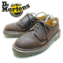 25.5cm相当　UK7　Dr.Martens　ドクターマーチン　MADE IN ENGLAND　イングランド製　4ホール　ブラウン　革靴　レザーシューズ/U4656_画像1