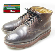 27.5cm相当　L.L.Bean　エルエルビーン　5ホール　レザーシューズ　ビーンブーツ　革靴　ブラウン　レザー　アウトドア　/U4160_画像1
