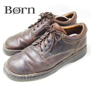 29cm相当　Born　ボーン　5ホール　レザーシューズ　ブーツ　革靴　ブラウン　ショートブーツ　レザー　ワークブーツ　/U4165