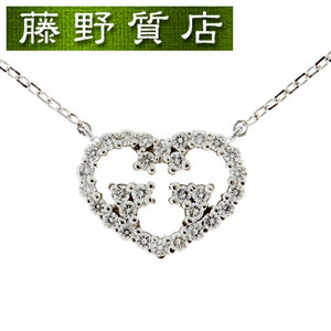 ( новый товар с отделкой ) Gucci GUCCI Rav Blit diamond колье подвеска GG Heart K18 WG × бриллиант 8536