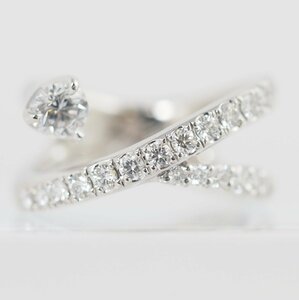 美品 TOMOKO KODERA トモコ コデラ ダイヤ0.46ct Pt900 ピンキーリング 約2号 [28213]