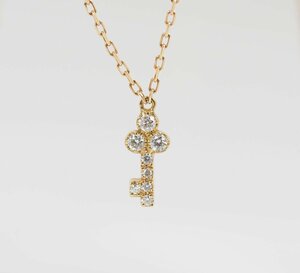 AHKAH Ahkah ryuk ski pave diamond 0.05ct K18 pink gold necklace [R2881]