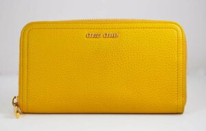  repeated price cut letter pack post service OK miu miu MiuMiu round fastener long wallet yellow box attaching [13336]