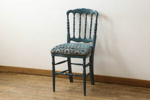 R-060943　中古　超美品　グッチ(GUCCI)　ブルーカラーが空間のアクセントになるチェア(椅子、イス)(定価約27万5千円)(R-060943)