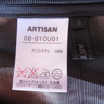 #snc アルチザン ARTISAN ワンピース 9 黒 焦げ茶 シワ加工 ノースリーブ プリーツ 光沢 レディース [723226]_画像4