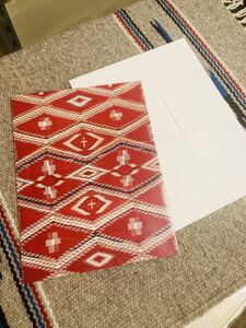 USAビンテージNAVAJO RUGナバホラグチェロ毛織物メッセージカード2インディアンジュエリーINDIANインテリアフレーム西海岸サーフカントリー