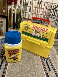 70sUSAビンテージスヌーピーSNOOPYピーナッツTHERMOSランチボックス&水筒☆アメリカントリー西海岸ロックサーフ世田谷ベースカリフォルニア