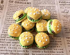 ハンバーガー10個 デコパーツ プラパーツ ハンドメイド素材 食べ物