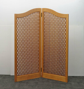 *... carving 2 ream partitioning screen folding type partition / wooden divider / store furniture etc. .