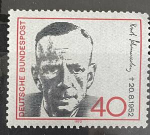 ドイツ切手★ クルト・シューマッハー（1895-1952）、社会民主主義の政治家1972年 a5