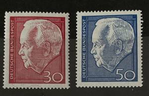 ドイツ切手★ dr h.c. ハインリヒ・リュブケ（1894-1972）、第2連邦大統領。 1964年 a5