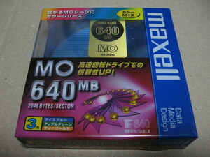 maxellmak cell 3.5 -inch MO disk 640MB 3 sheets insertion MA-M640(MIX)B3P color MIX