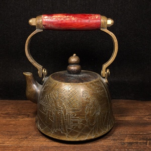 【聚寳齋*銅製 銅器*四季壺】置物 賞物 中国古美術 造型精美 時代物