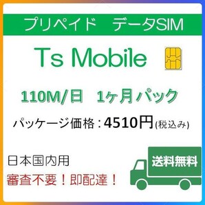 ドコモ 格安SIM プリペイドsim 高速データ容量110M/日1ヶ月プラン(Docomo 格安SIM 1ヶ月パック)