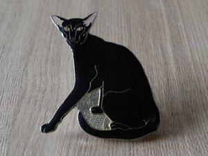  старый брошь : [ булавка . останавливать . место . поломка терять ] чёрный кошка кошка животное кошка Cat's tsu булавка z значок #00