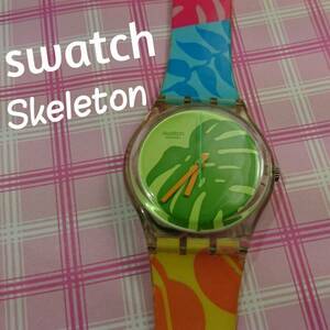 swatch　スウォッチ　カラフル　スケルトン　中古　ケース　付き　W017