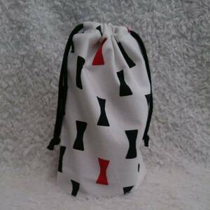 No.138* hand made * lunch sack! ribbon black & red 