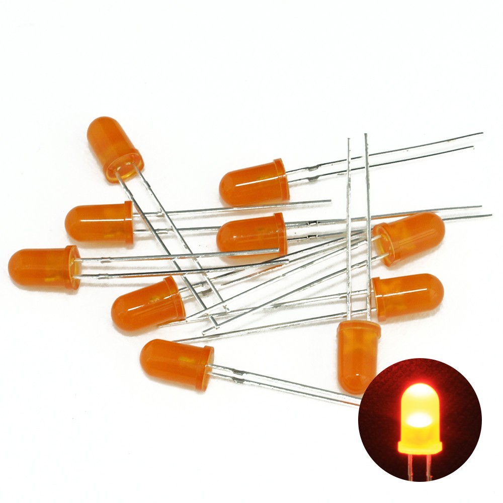 LED 砲弾型3mm 黄色カラーレンズ600~800mcd 590-592nm 2.0-2.2V 1000