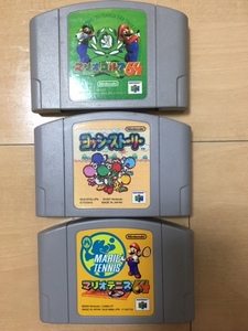 人気NINTENDO64ソフト3点!! 「ヨッシーストーリー」!!「マリオゴルフ64」!!「マリオテニス64」!!