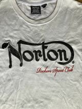 【送料無料】Norton ノートン ロゴプリント 半袖 Tシャツ M 白 ホワイト メンズ 刺繍_画像4