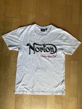 【送料無料】Norton ノートン ロゴプリント 半袖 Tシャツ M 白 ホワイト メンズ 刺繍_画像1