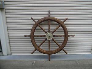 kk107*** antique ** retro interior lato north river industry Hiroshima prefecture prefecture middle city ship large ... wheel steering wheel wooden /260