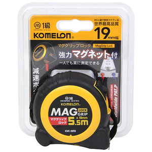 コメロン KOMELON マググリップロック１９５５ KMC-38RB テープ幅 19mm テープ長 5.5m 強力マグ付 コンべ コンベックス スケール 大工 建築