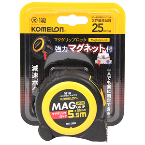 コメロン KOMELON マググリップロック２５５５ KMC-38RB テープ幅 25mm 長 5.5m 強力マグ付爪 コンべ コンベックス スケール 大工 建築