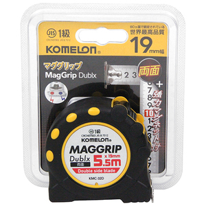 コメロン KOMELON マググリップ両面19 5.5 KMC-32D テープ幅 19mm テープ長：5.5m JIS1級 コンべ コンベックス スケール 大工 建築