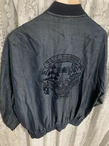 PIASPORTS Piasports Denim jacket blouson embroidery Bick Logo!