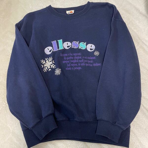 スウェット トレーナー　ellesse ヴィンテージ　刺繍　古着　used