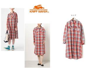 新品！ KRIFF MAYER（クリフメイヤー） ワッフル チェック ワンピース （レッド系）