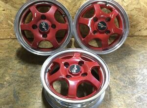 【FB219】ホイール3本セット　CRIMSON RACING SPARCO 13インチ4.5J オフセット+44 PCD 4H114.3 ハブ73mmボルト穴13mm