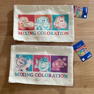 ダイソー ピクサー 布製フラットポーチ 2柄セット